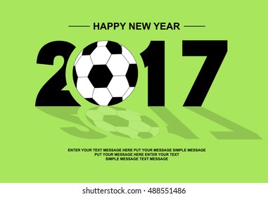 2017 HAPPY NEW YEAR FOOTBALL GREEN