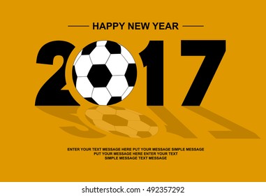 2017 HAPPY NEW YEAR FOOTBALL ORANGE