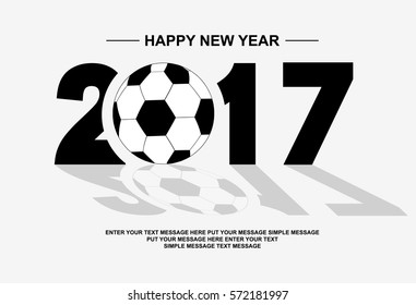 2017 HAPPY NEW YEAR FOOTBALL WHITE