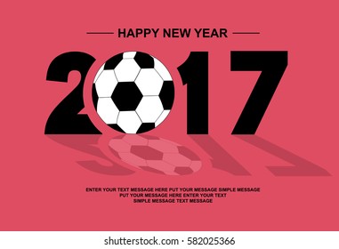 2017 HAPPY NEW YEAR FOOTBALL RED