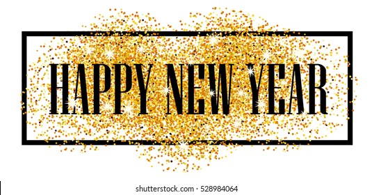 2017 Happy new year. Gold glitter New Year. Abstract golden background for text, type, quote. Merry Christmas. Gold blur background.