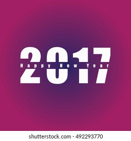 2017 Happy New Year greeting card and background vector illustration