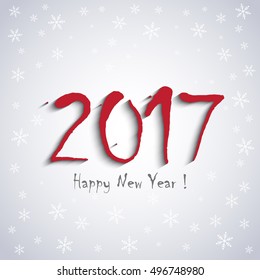 2017 Happy New Year! - greeting card template - white snowflakes design