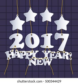 2017 Happy New Year! - greeting card template - 