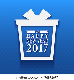 2017 Happy New Year and Merry Christmas Gift
greeting card and background with boxes with gifts. Vector illustration.
