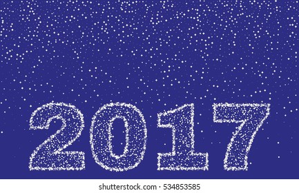 2017 Happy New Year on blue background. Stock - Vector illustration
