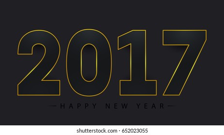 2017 Happy New Year on black background. Vector EPS10