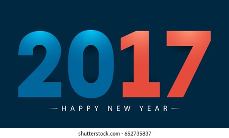 2017 Happy New Year on blue background. Vector EPS10