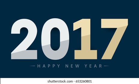 2017 Happy New Year on blue background. Vector EPS10