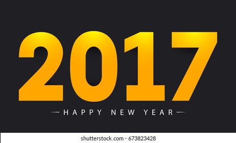 2017 Happy New Year on black background. Vector EPS10