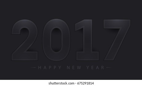 2017 Happy New Year on black background. Vector EPS10