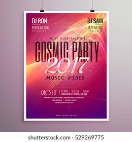 2017 happy new year party event flyer template with abstract shapes