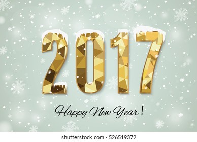 2017 happy new year snow background.merry Christmas
