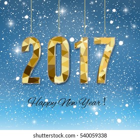 2017 happy new year snow background.merry Christmas