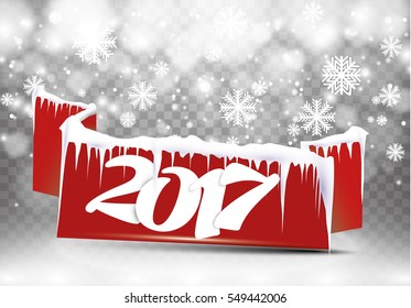 2017 happy new year snow background.merry Christmas