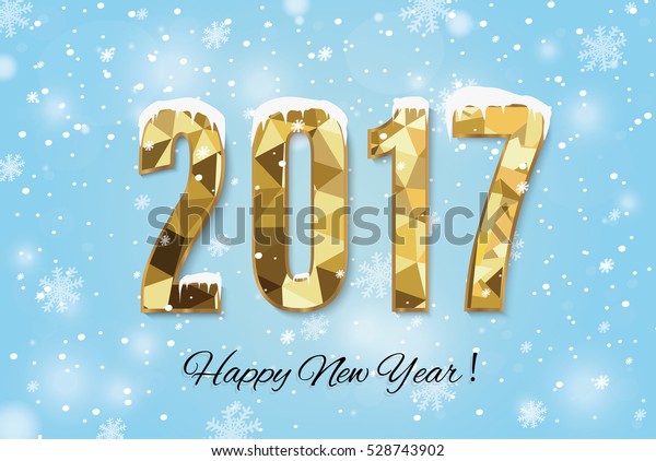 2017 Happy New Year Snow Backgroundmerry Stock Vector (Royalty Free