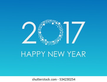 2017 Happy New Year text for card for your design. Vector illustration.