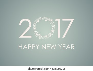 2017 Happy New Year text for card for your design. Vector illustration.