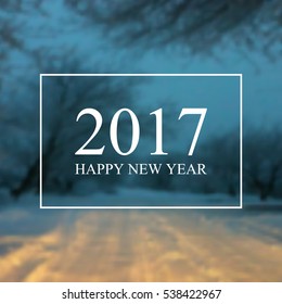 2017 Happy New Year text for card for your design. Vector Illustration.