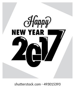 2017 - Happy New Year - Typographic Vector Design