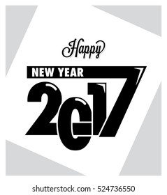 2017 - Happy New Year - Typographic Vector Design