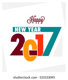 2017 - Happy New Year - Typographic Vector Design