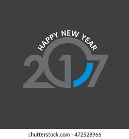 2017 Happy New year typography. Seasons greetings. merry christmas and happy new year Gray typography on black background. vector illustration
