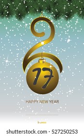 2017 Happy New Year ,Typography
