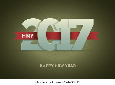 2017 Happy New Year. Vector greeting card design element.
