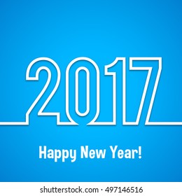 2017 Happy new year vector background. Xmas holiday design. Flat paper greeting annual report. Bright decorations