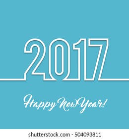2017 Happy new year vector background. Xmas holiday design. Flat paper greeting annual report. Bright decorations