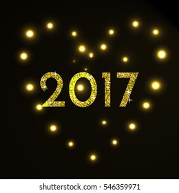 2017. Happy New Year vector illustration.