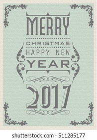 2017 HAPPY NEW YEAR VINTAGE RETRO SECOND EDITION