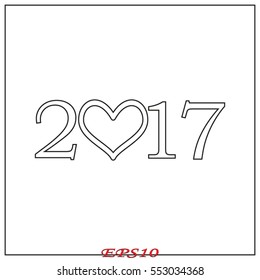 2017 icon, vector illustration eps10