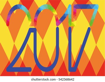 2017 lettering new year conception art vector illustration