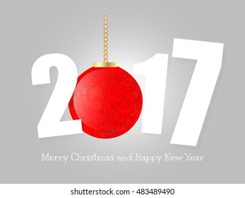 2017 Merry Christmas and Happy New Year Background.