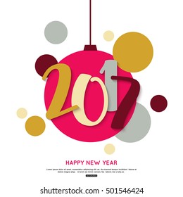 2017 Merry Christmas and Happy New Year Background. Vector illustration eps 10 format.