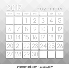 2017 Modern Calendar Template : Vector Illustration