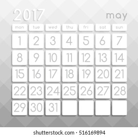 2017 Modern Calendar Template : Vector Illustration