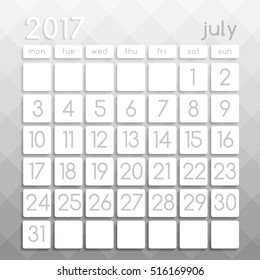 2017 Modern Calendar Template : Vector Illustration