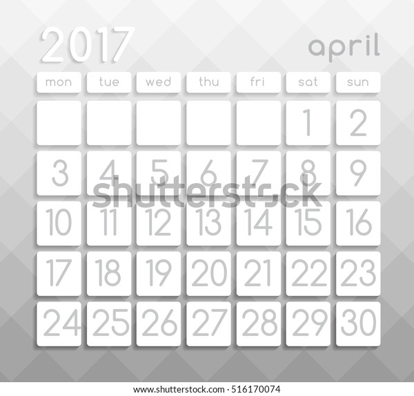 2017 Modern Calendar Template Vector Illustration Stock Vector Royalty