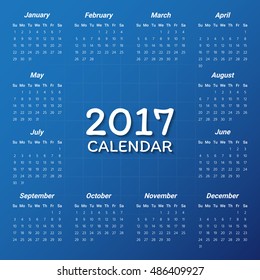2017 Modern calendar template .Vector/illustration.