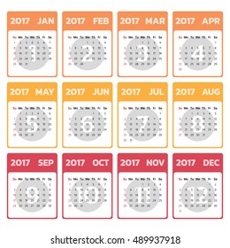 2017 Modern calendar template .Vector/illustration.