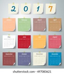 2017 Modern calendar template .Vector/illustration.