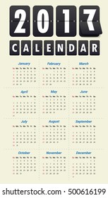 2017 Modern calendar template .Vector/illustration.