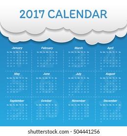 2017 Modern calendar template .Vector/illustration.