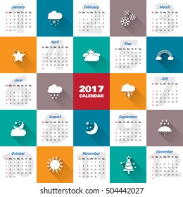 2017 Modern calendar template .Vector/illustration.