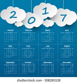 2017 Modern calendar template .Vector/illustration.