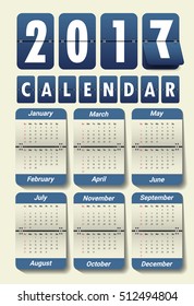 2017 Modern calendar template .Vector/illustration.