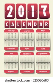 2017 Modern calendar template .Vector/illustration.